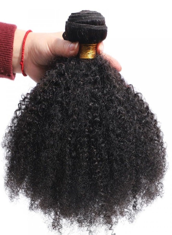 feibin Mongolian Afro Kinky Curly Bundles Human Hair 1 Single Bundle 14 Inch 4B 4C Afro Curly Weave Virgin Hair Kinky Coily Afro Kinky Bulk Kinky Curly Human Hair Bundles Natural Black Hair Extensions - Image 1
